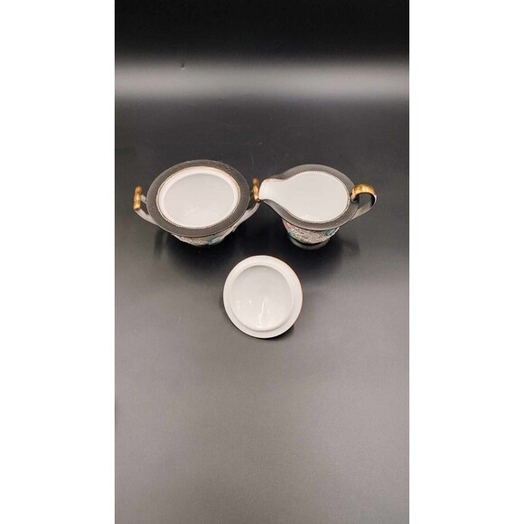 Vintage Dragonware Moriage Creamer And Lidded Sugar Japan Asian Handpainted - Picture 10 of 12